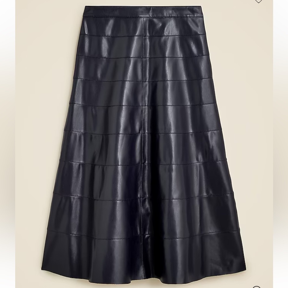 J. Crew Seamed circle skirt in faux leather